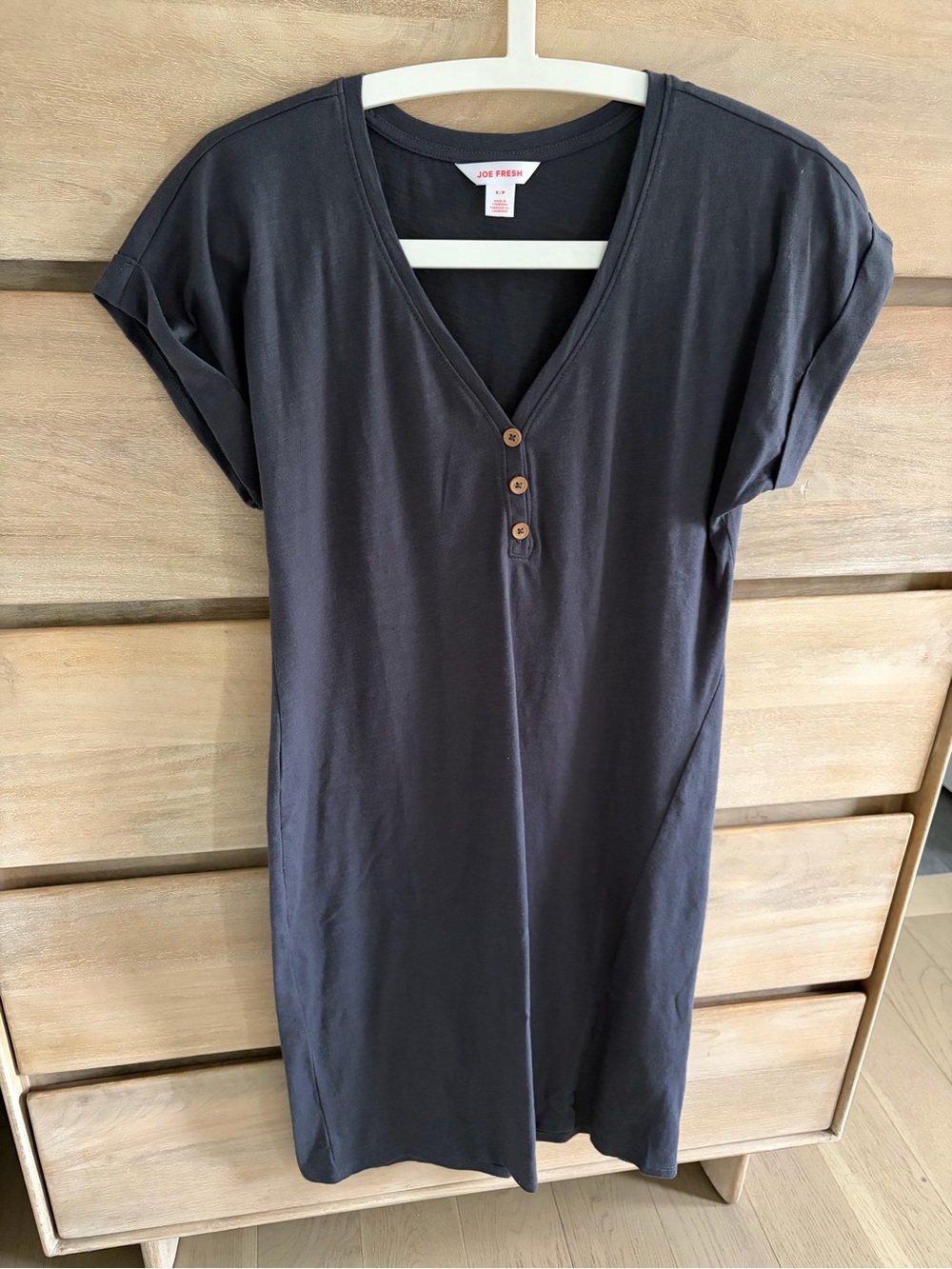 Joe Fresh Dark Charcoal V-Neck Dress